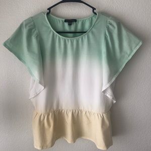 3/$20 Skies are Blue Pastel Peplum Top